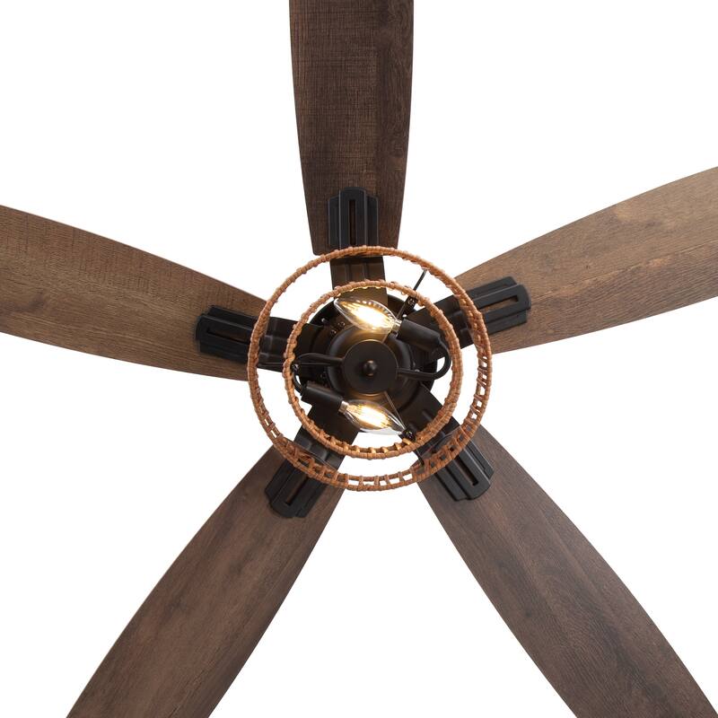 52-inch Farmhouse Ceiling Fan with Light and Remote(5 Reversible Blades）