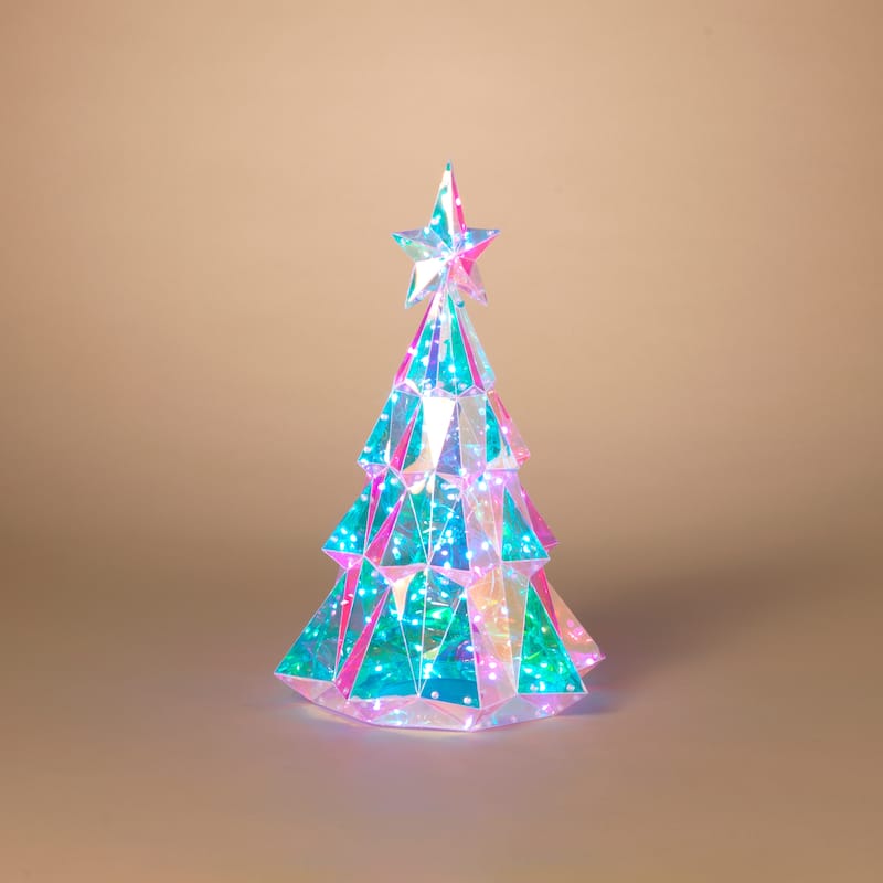 Enchanting 19.7 Inch Lighted Holographic Holiday Tree
