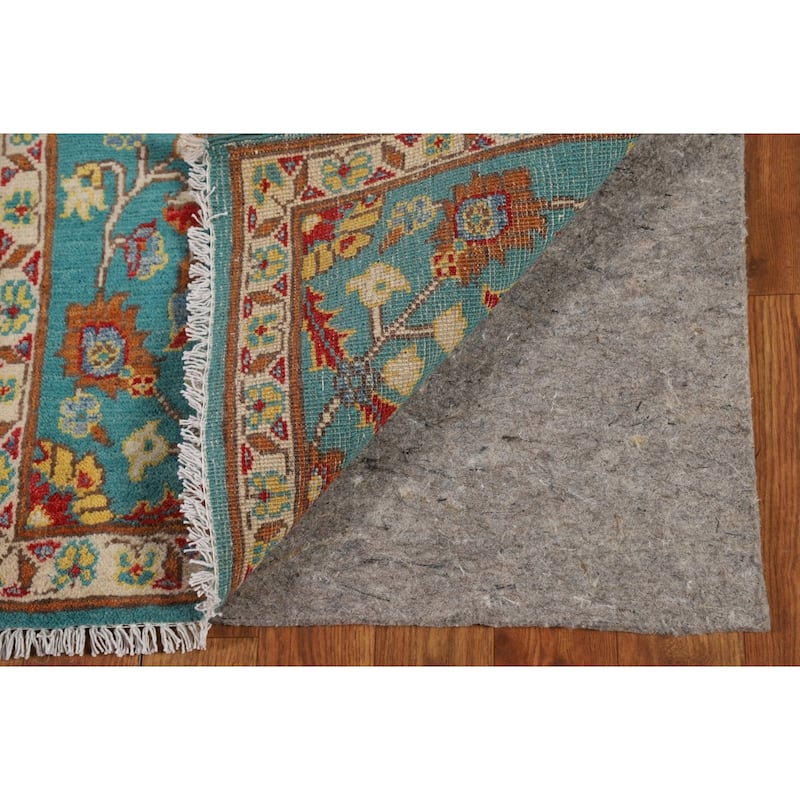 Turquoise Blue Kazak Oriental Foyer Rug Hand-Knotted Wool Carpet - 2'0" x 3'0"