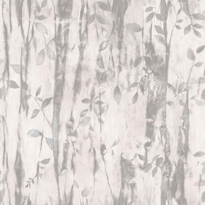 Galerie Wallcoverings Atmosphere Batik Leaves Non-woven Matte Wallpaper Roll - 33 feet x 21 inches - Grey