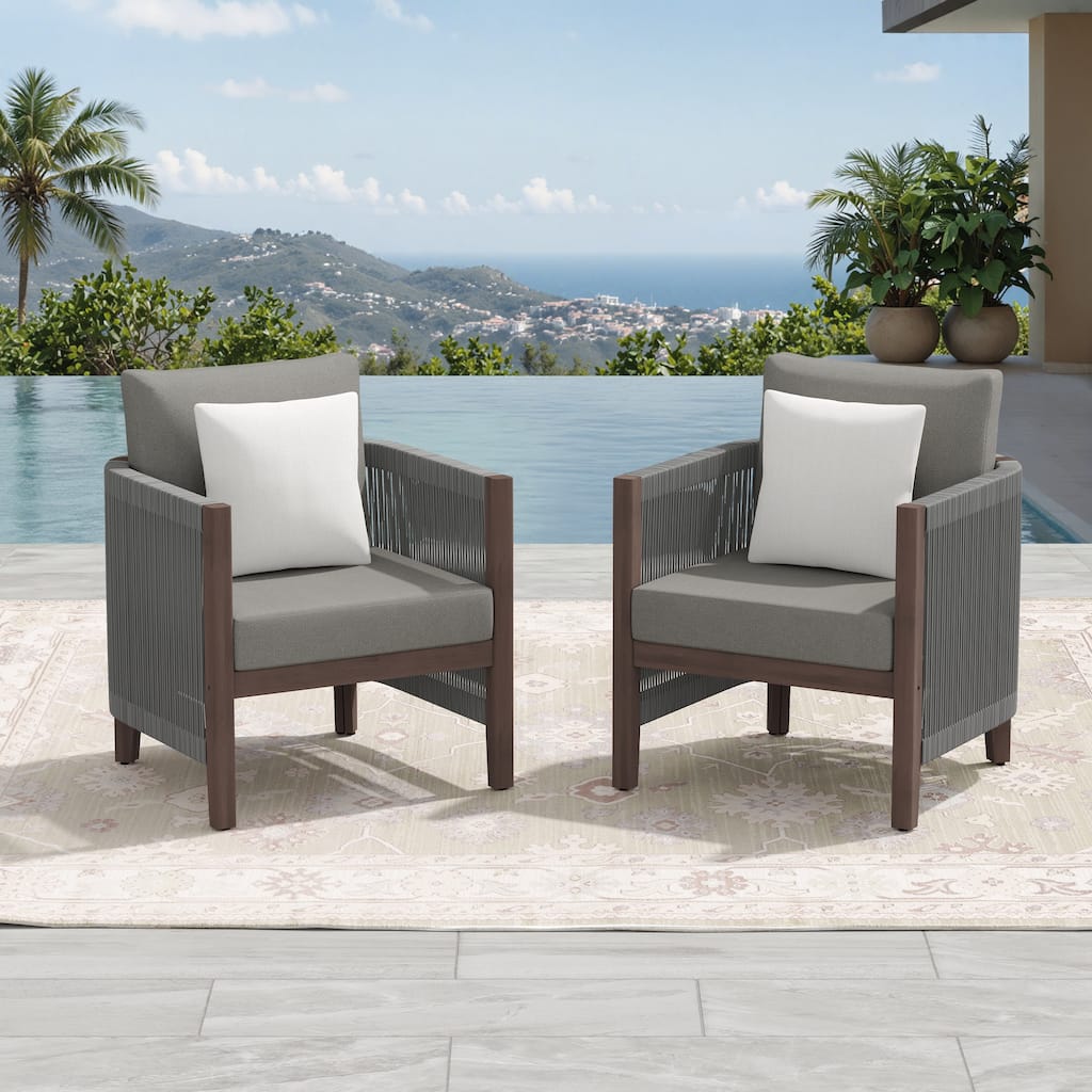 Corvus Iona 2-piece Outdoor Club Chair with Sunbrella Cushion and Pillow