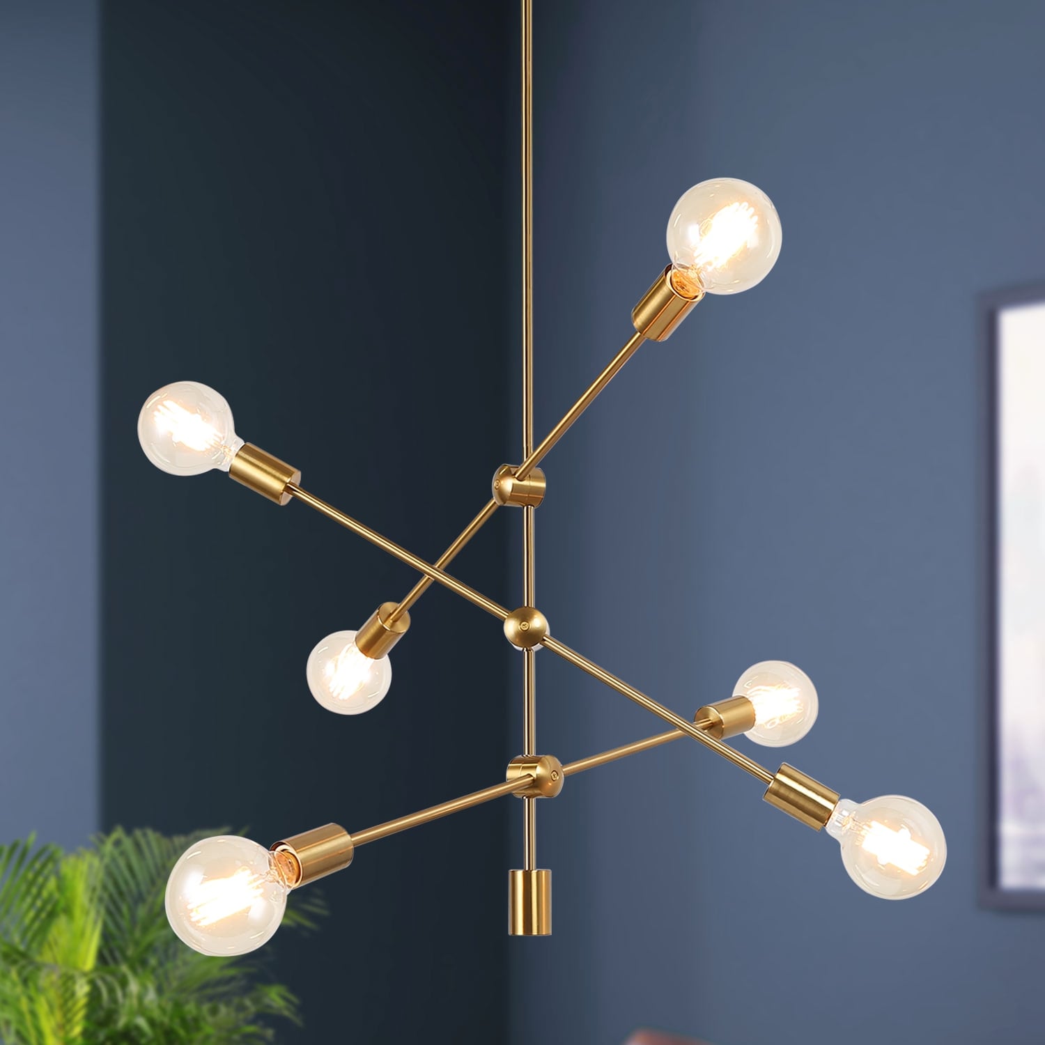 Modern Contemporary Sputnik Pendants 6 Lights Hanging Rods Ceiling Lighting For Kids Room D26 X H38 5 Overstock 31150018