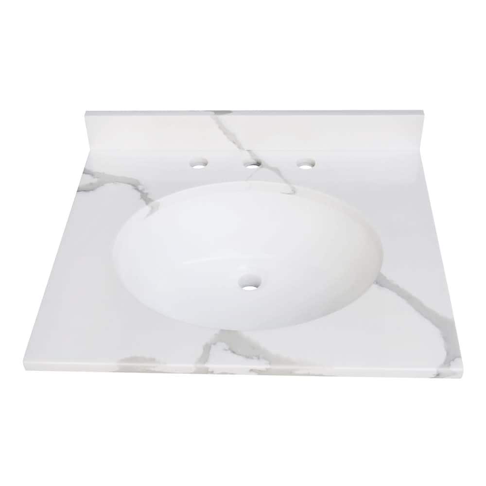 Kingston Brass KVPB2522L38 Norbiton 25" Solid Surface Vanity Top with