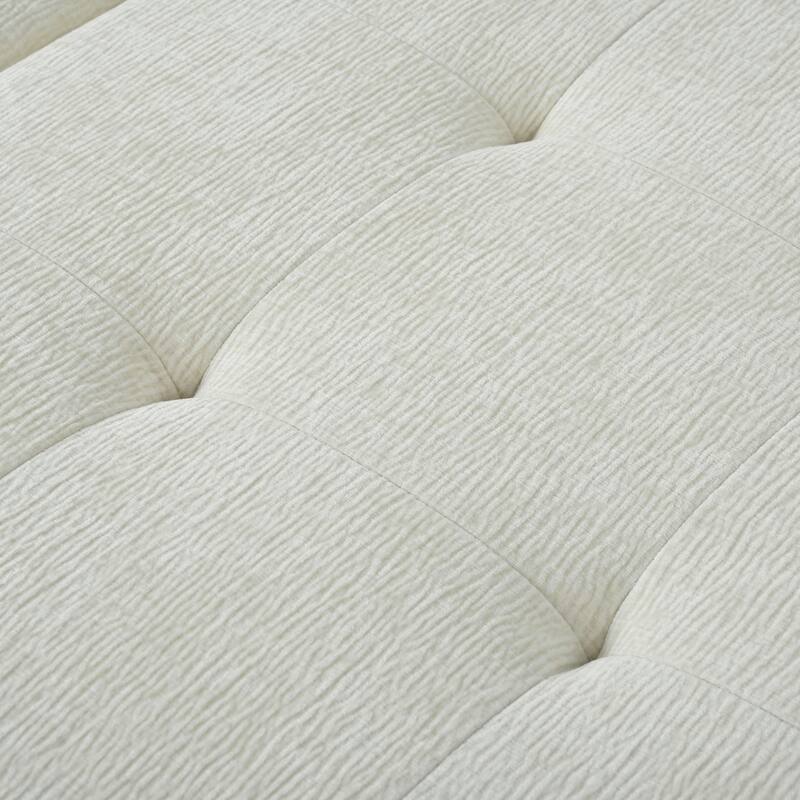 110" Polyester Modular Sectional Sofa (3-Piece) with 4 Pillows and Tufted Seat Design