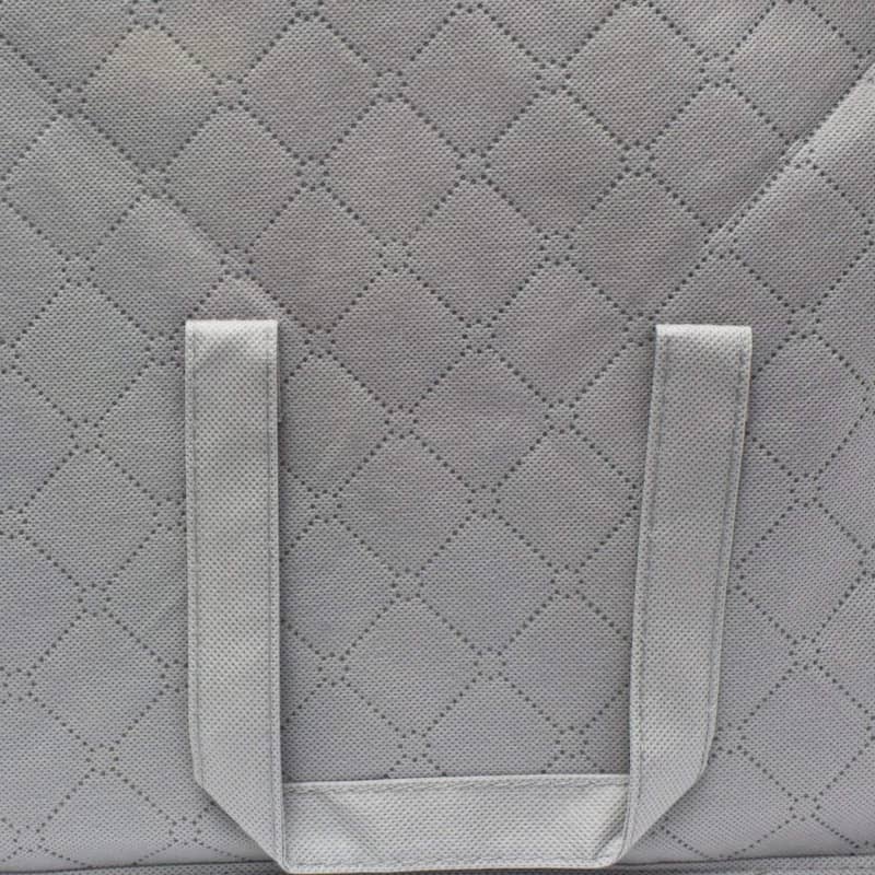 Foldable Fabric Storage Organizer Bag 3 Sectional (Pack of 2, Grey)