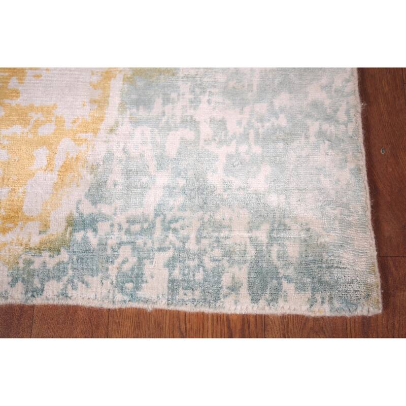 Colorful Abstract Indian Foyer Rug Handmade Wool Carpet - 2'7"x 4'5"