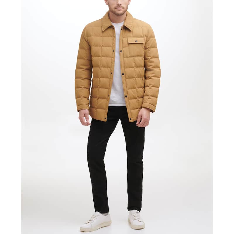 Cole Haan Men's Box Quilted Shirt Jacket - Khaki - L