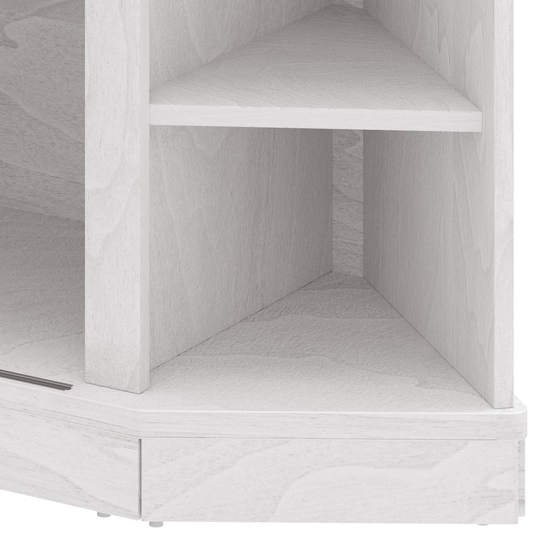 Moasis 47.2" W Corner TV Stand with Power Outlet, Barned-Door Cabinet