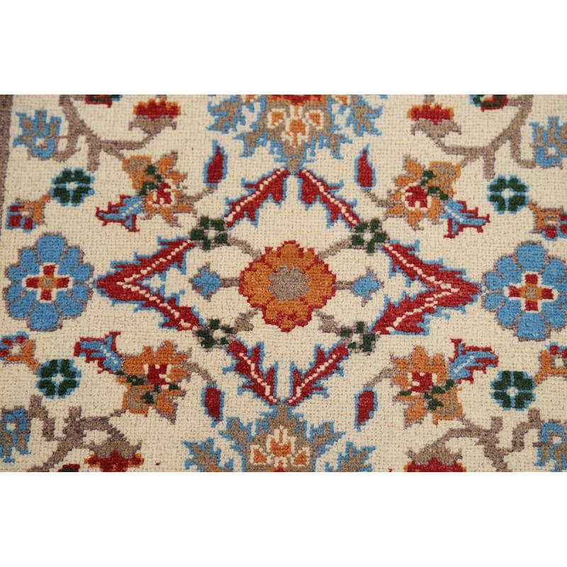 All-Over Floral Kazak Oriental Foyer Rug Hand-Knotted Wool Carpet - 2'0" x 3'0"