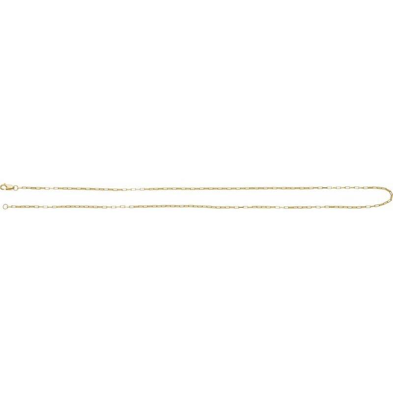 Curata 14k Yellow Gold 1.2mm Paperclip style Chain Necklace (Lobster)