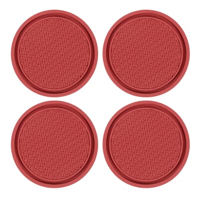 4pcs Car Cup Coasters PVC Car Cup Mats Non-Slip Universal Cup Holder - 2.76"