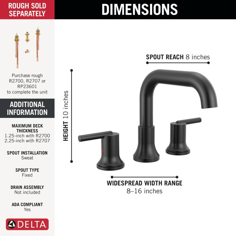 Delta T2754 Trinsic Deck Mounted Roman Tub Filler