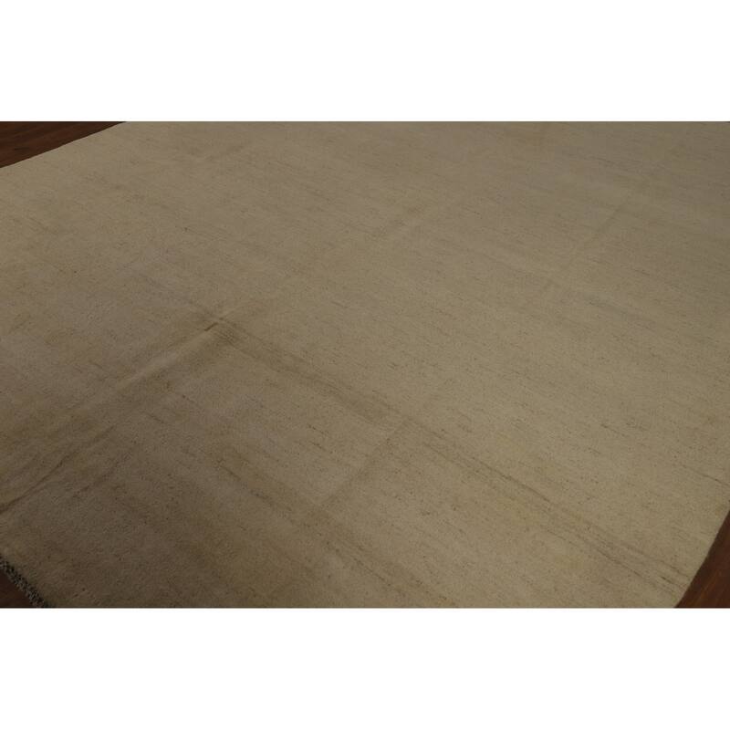 Muted Gabbeh Oriental Area Rug Hand-Knotted Wool Carpet - 8'1" x 9'10"
