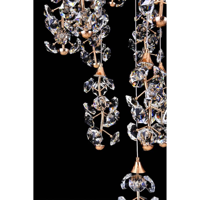 Cascading Crystal LED Linear Chandelier