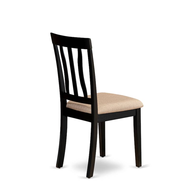 East West Furniture 7 Piece Dining Table Set Consist of an Oval Kitchen Table and 6 Dining Chairs, Black & Cherry (Seat Options)