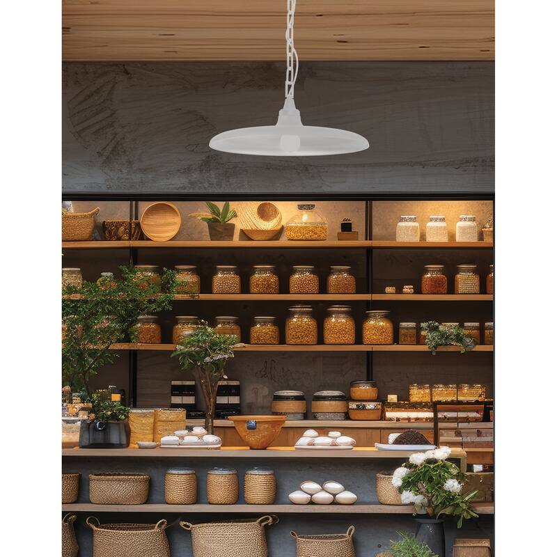 Dainolite Quentin 1 Light Pendant - 18" - Matte White