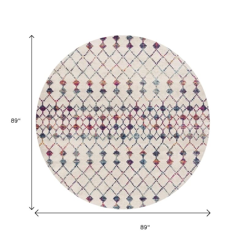 HomeRoots Peri Abstract Modern Round Area Rug