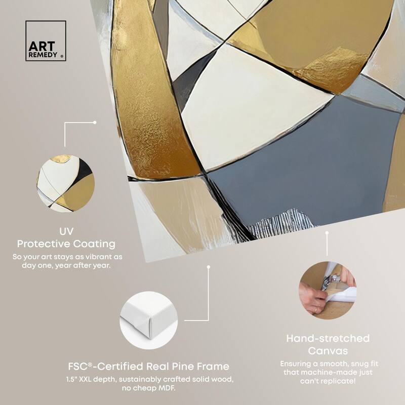 Gold Leaf Contours Canvas by Art Remedy, Gallery Wrapped