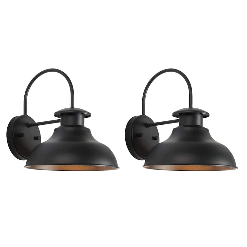 SAFAVIEH Lighting Rodriga 10" Outdoor Wall Sconce (Set of 2) - 10" x 11" x 12" - withD/H - 10Wx11Dx12H