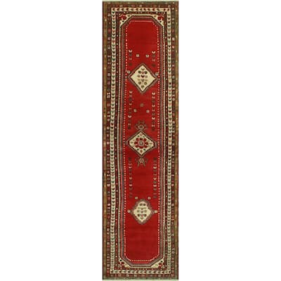 Fine Vintage Distressed Akeem Red/Ivory Runner - 2'10" x 9'10"