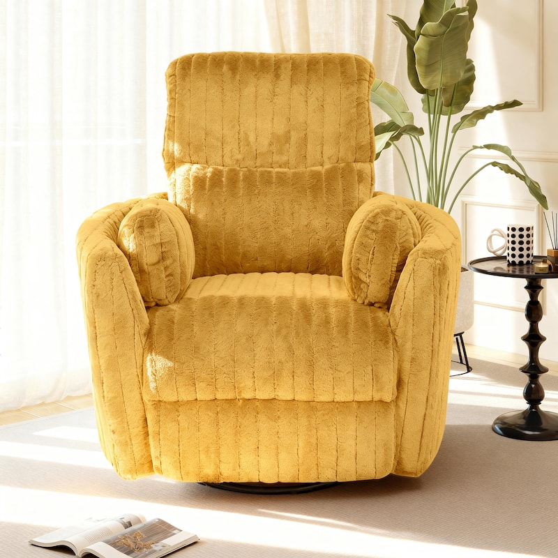 Rossetta Swivel Rocking Glider Power Recliner Chair with 24" Wide Seat & Type-C & USB Ports - Yellow