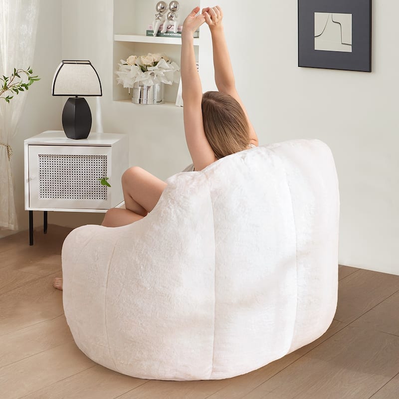 Ultra-Soft Faux Fur 38.6" Bean Bag Chair Floor Sofa