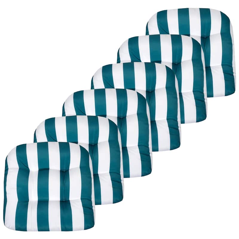 Havana Striped Tufted Patio Seat Cushion Sets