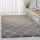 preview thumbnail 6 of 18, SAFAVIEH Hudson Shag Vitchka Glam Trellis 2-inch Area Rug - Grey/Ivory - 4' x 6'