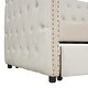 preview thumbnail 10 of 37, Twin Size Tufted Upholstered Daybed with Trundle, Velvet Sofabed with Rivet Design, No Box-spring Needed
