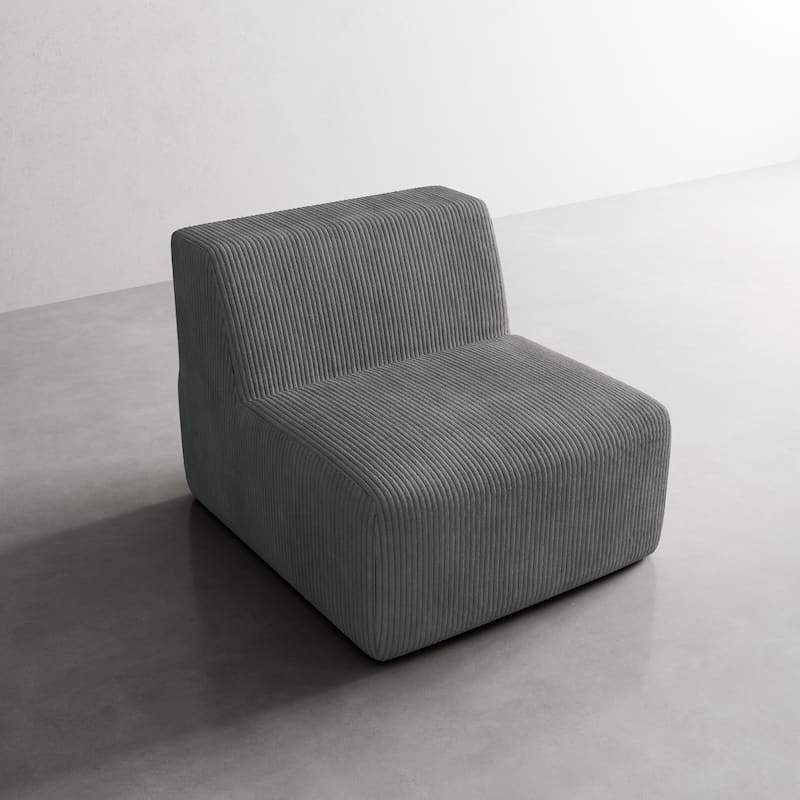 Corduroy Armless Chair Accent Chair - GRAY