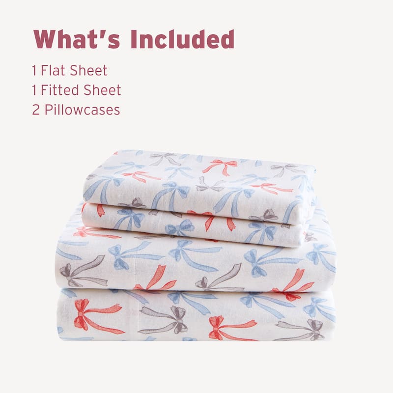Intelligent Design Cozy Soft Cotton Flannel Printed Sheet Set