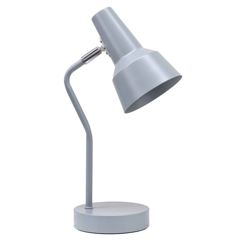 Metal Gooseneck Desk Lamp Adjustable Task Light for Home Office - 7.80 x 5.20 x 15.20 in. (L x W x H) - Grey