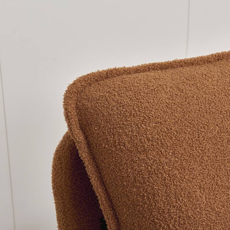 Lamb Fabric Accent Chair With Solid Wood Frame