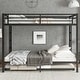 preview thumbnail 21 of 22, Black Metal Bunk Bed with Twin Size Trundle