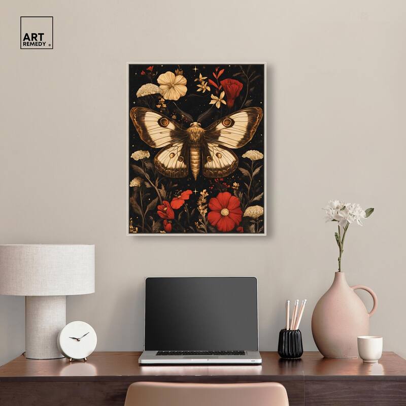 Flying Moth Canvas by Art Remedy