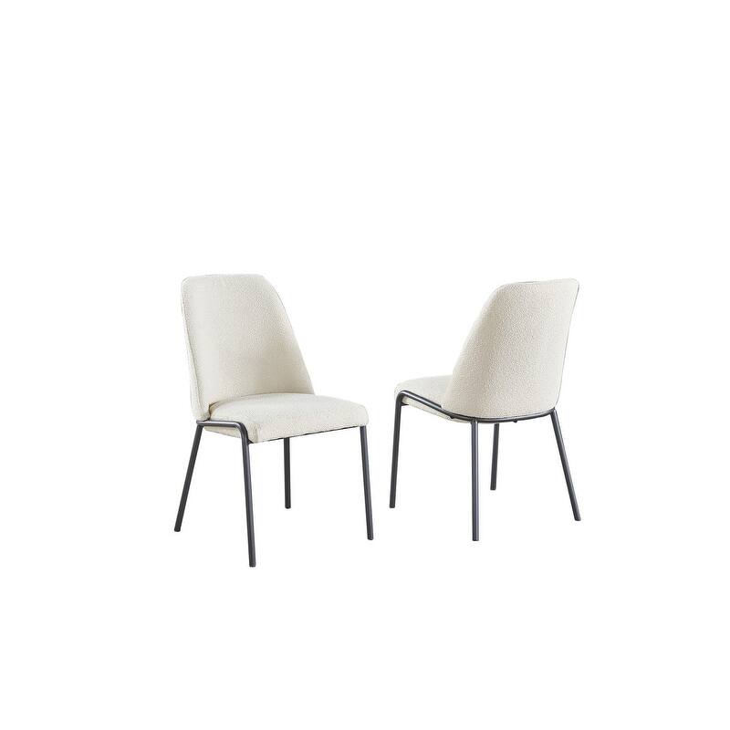 Best Quality Furniture Polar Fleece Side Chairs with Gray Painted Legs (SET OF 2)