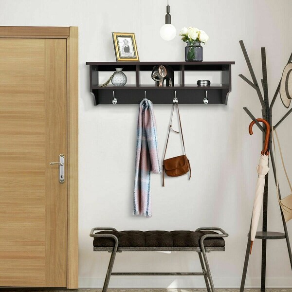 hallway coat rack with shelf