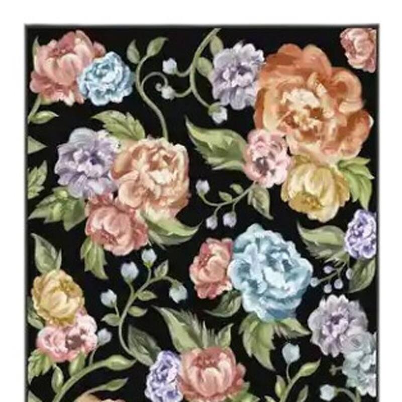 HomeRoots Floral Traditional Rectangle Area Rug