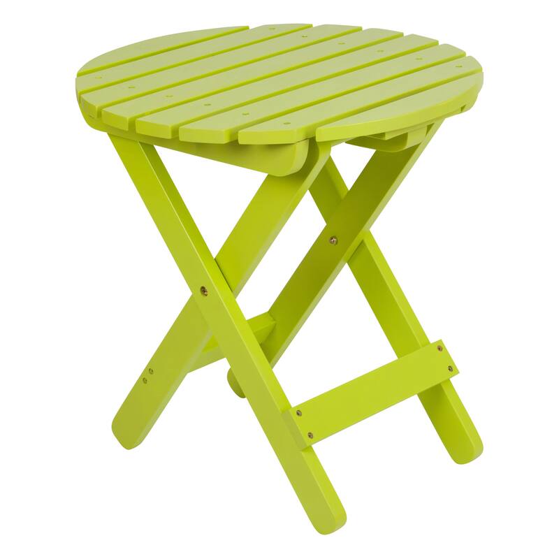 Remedy 19" Assembled Cedar Wood Round Collapsible Folding Table
