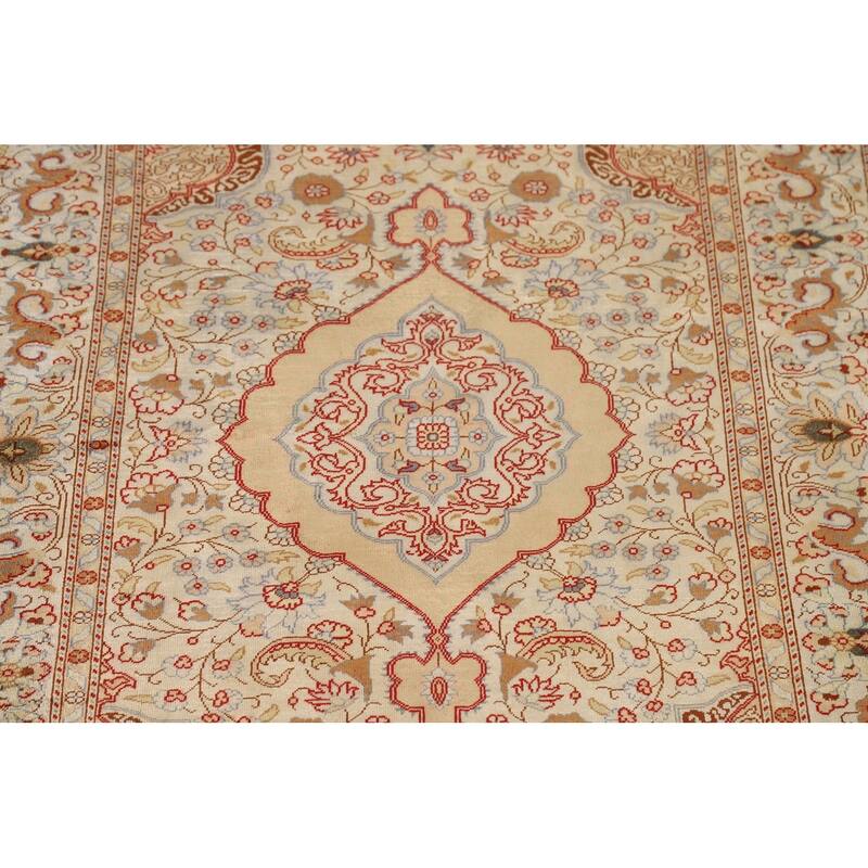 Hereke Vegetable Dye Turkey Foyer Rug Handmade Silk Carpet - 2'8" x 3'11"