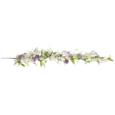 Wildflower and Berry Spring Garland - 5' - Purple