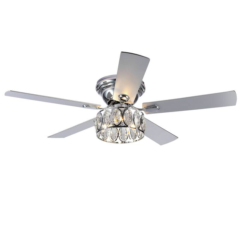 52 Inch Chrome Morden Ceiling Fan with Light and Remote