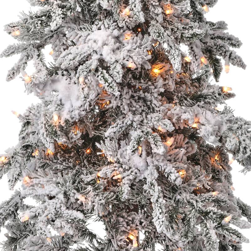7' Twinkle Flocked Elk Pass Alpine