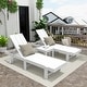 preview thumbnail 76 of 113, Shoreside Modern Poly Eco-Friendly All Weather Reclining Chaise Lounge With Wheels and Side Table (2-Piece Set)