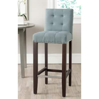 SAFAVIEH Thompson Sky Blue Bar Stool 30-inch - 16.7" x 20.1" x 40.6"