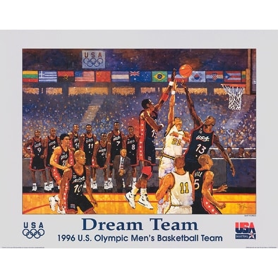 Dream Team 1996 Us Olympic Men S Basketball Team By Bart Forbes Sports Games Art Print 22 X 28 In Overstock 12161492