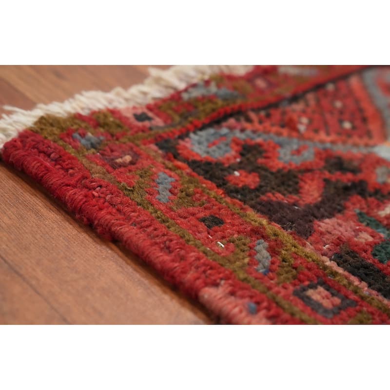Hand Knotted Oriental 100% Wool Carpet Traditional Medallion Red Heriz Area Rug - 12' 7'' X 9' 11''