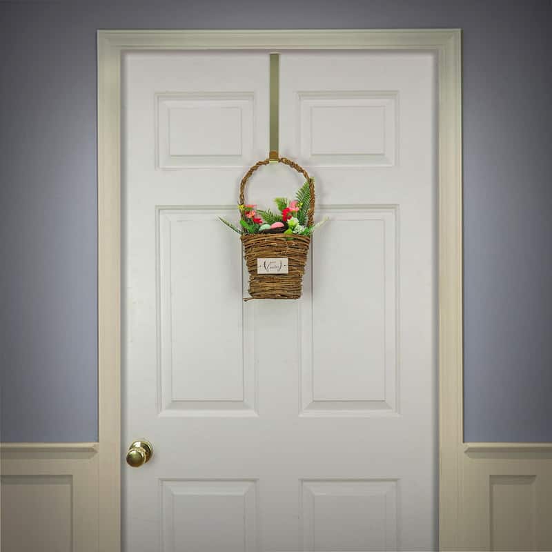 National Tree Company 15 Inch Easter Decoration Woven Basket - 15 in
