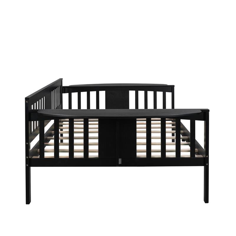 Versatile Design Full Size Espresso Daybed with Wood Slat Support and Pine Wood Construction