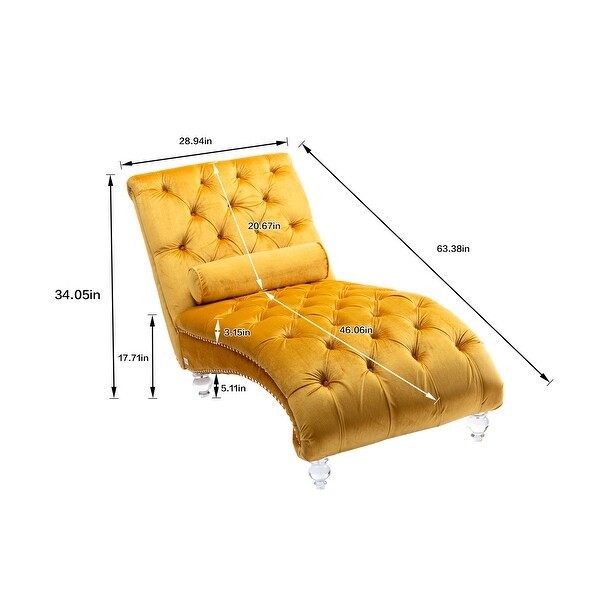 Velvet tufted chaise discount lounge